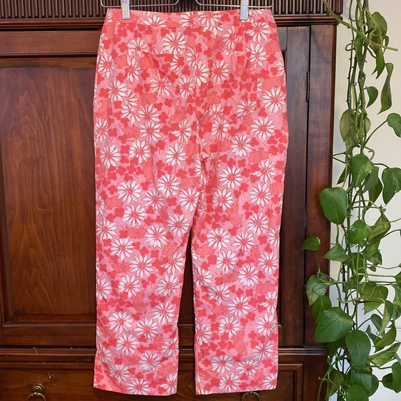 Lilly Pulitzer vintage white tag Pigs in a Blanket print cropped pants lined - Picture 2 of 14